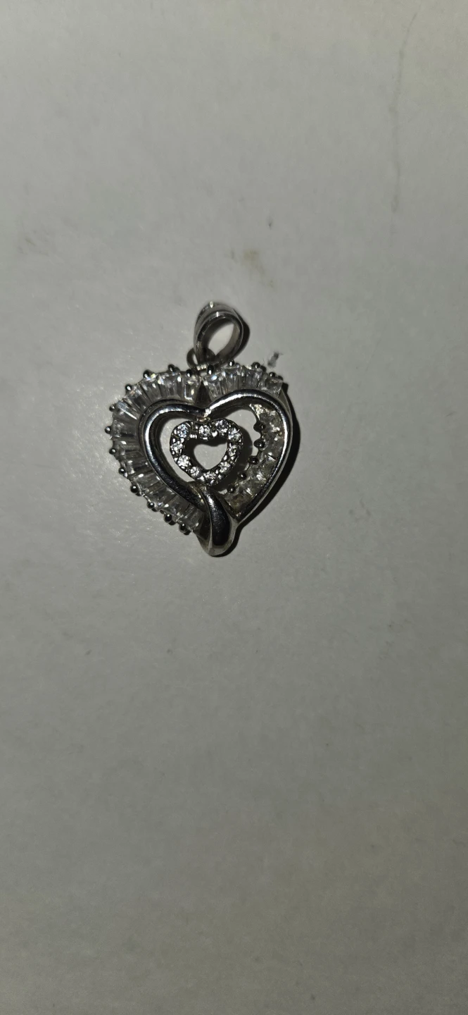 Heart Pendant Necklace with Crystals