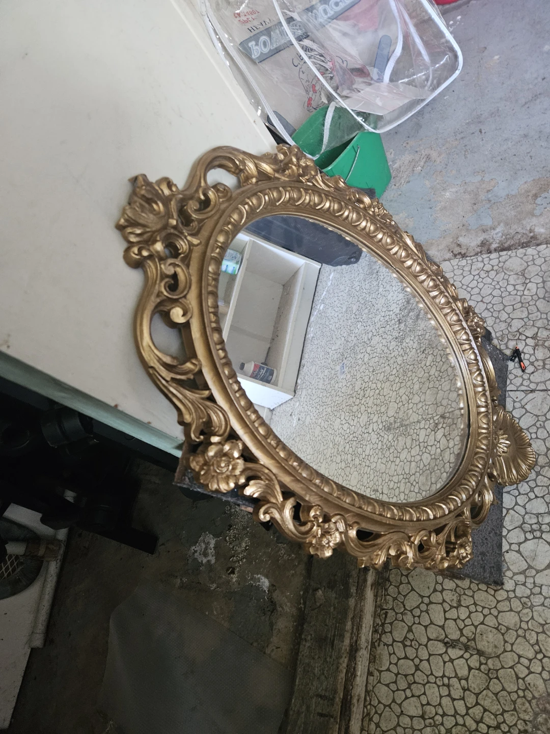 Ornate Gold Oval Mirror - photo 3