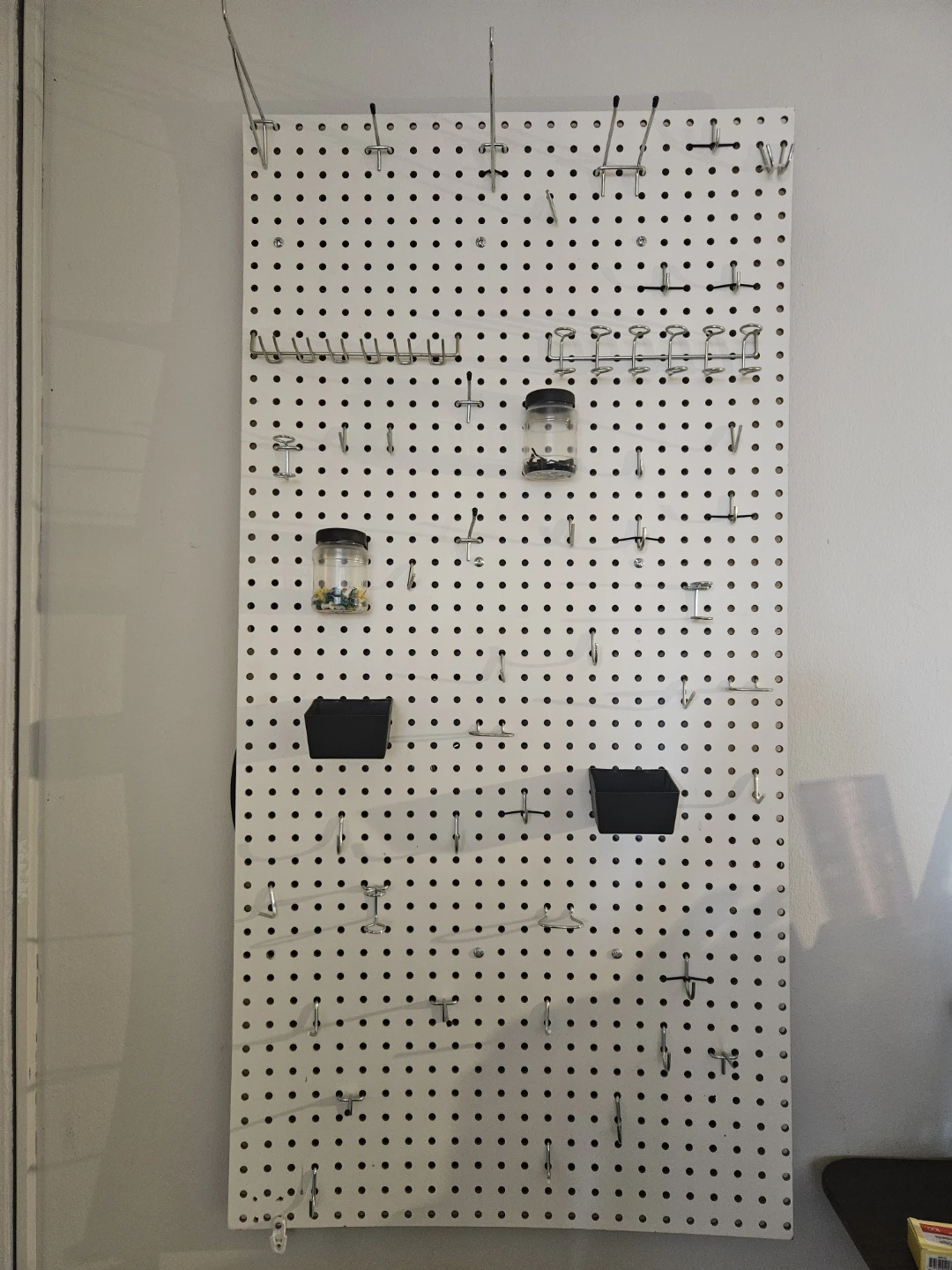 Mastercraft pegboard with assorted hardware accessories