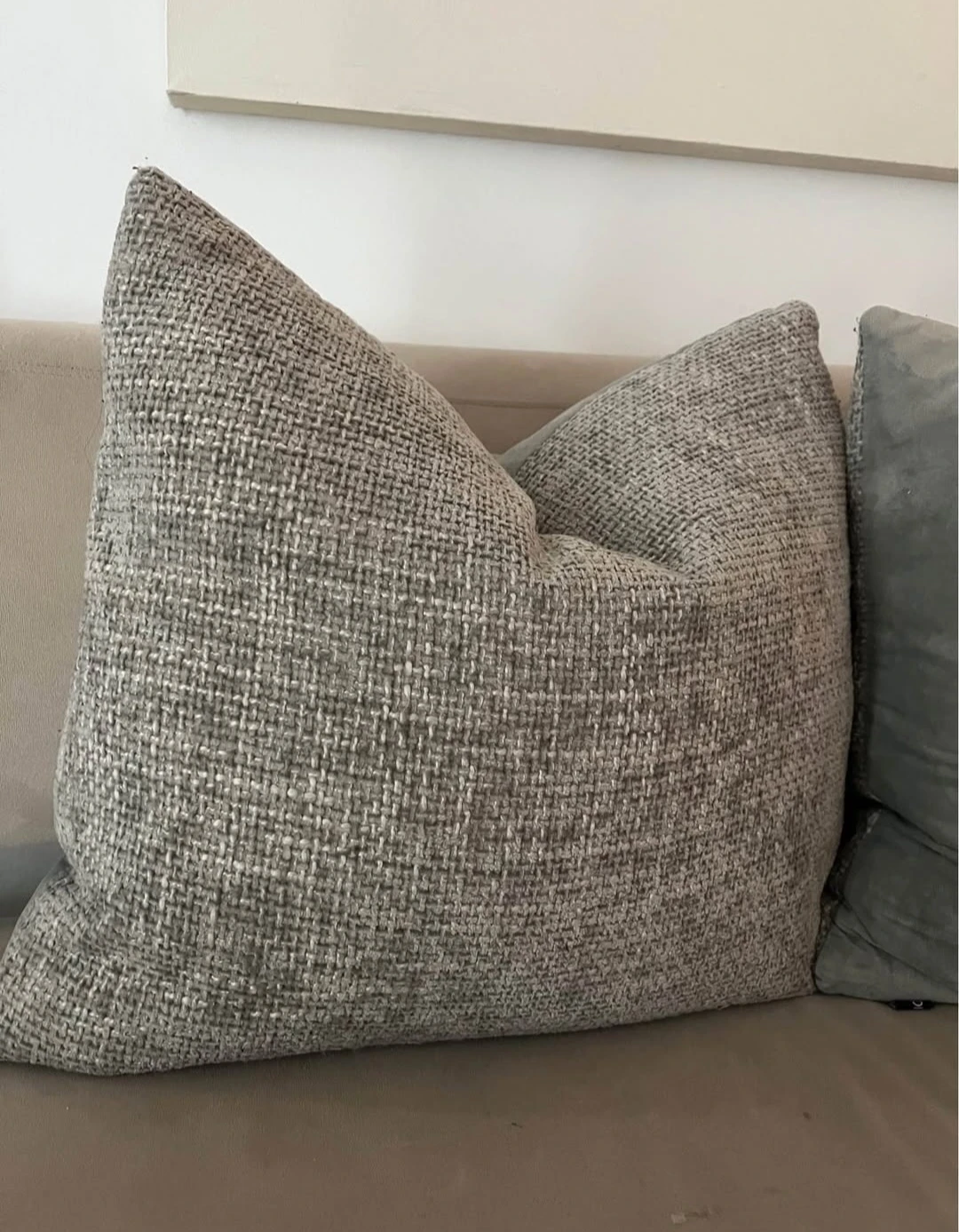 Grey Textured Down Feather Throw Pillow Set - photo 2
