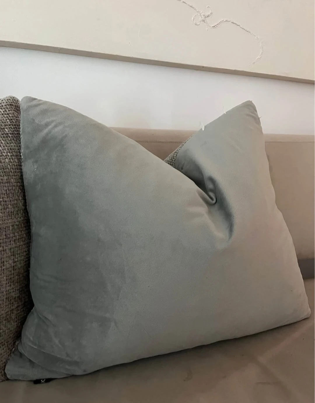 Grey Textured Down Feather Throw Pillow Set - photo 3