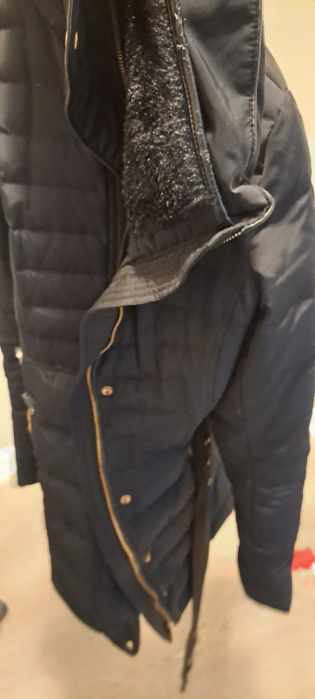 S-M Zara winter puffer jacket long with belt