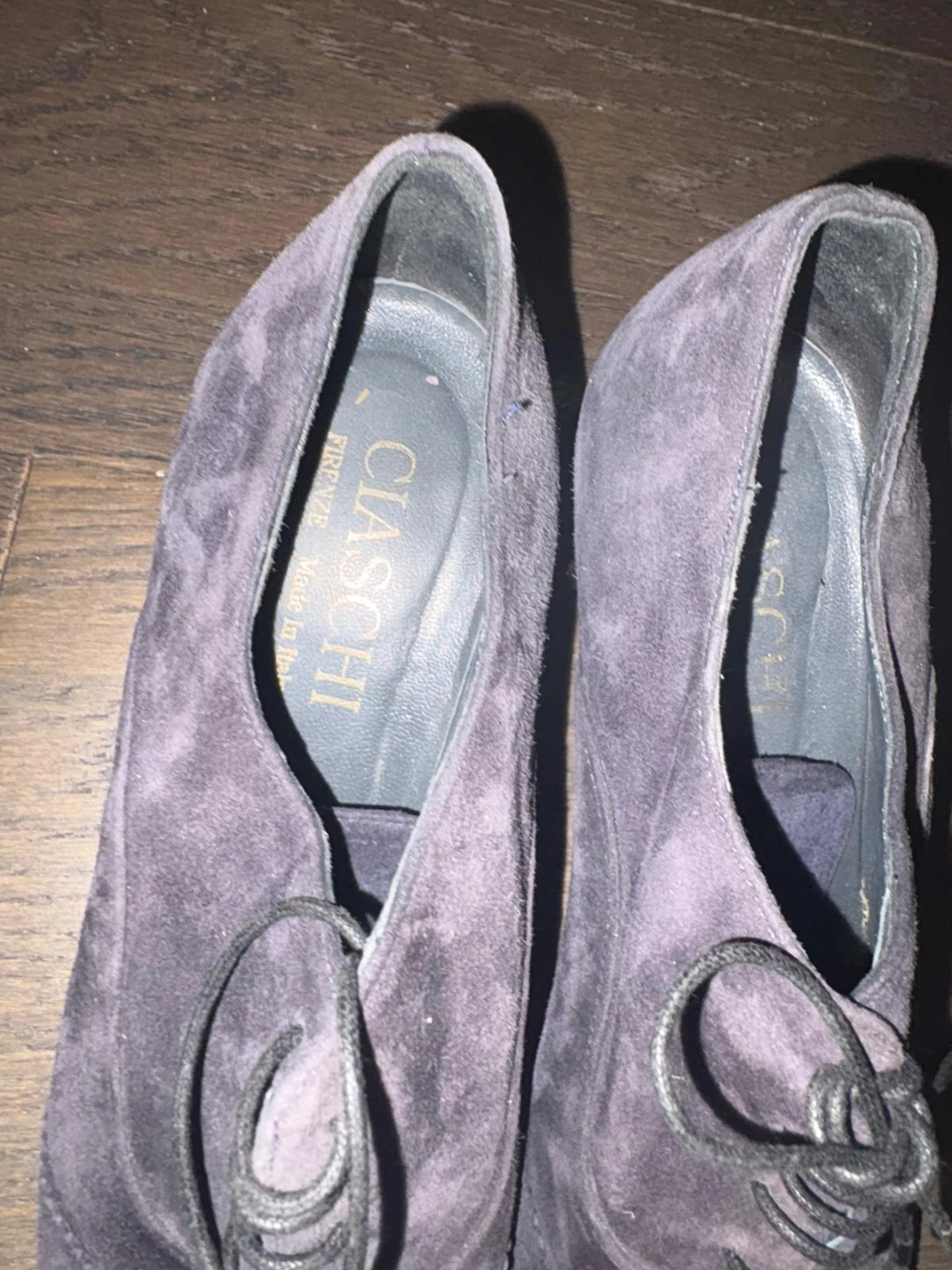CIASCHI Women's Purple Suede Lace-Up Heels Size 38