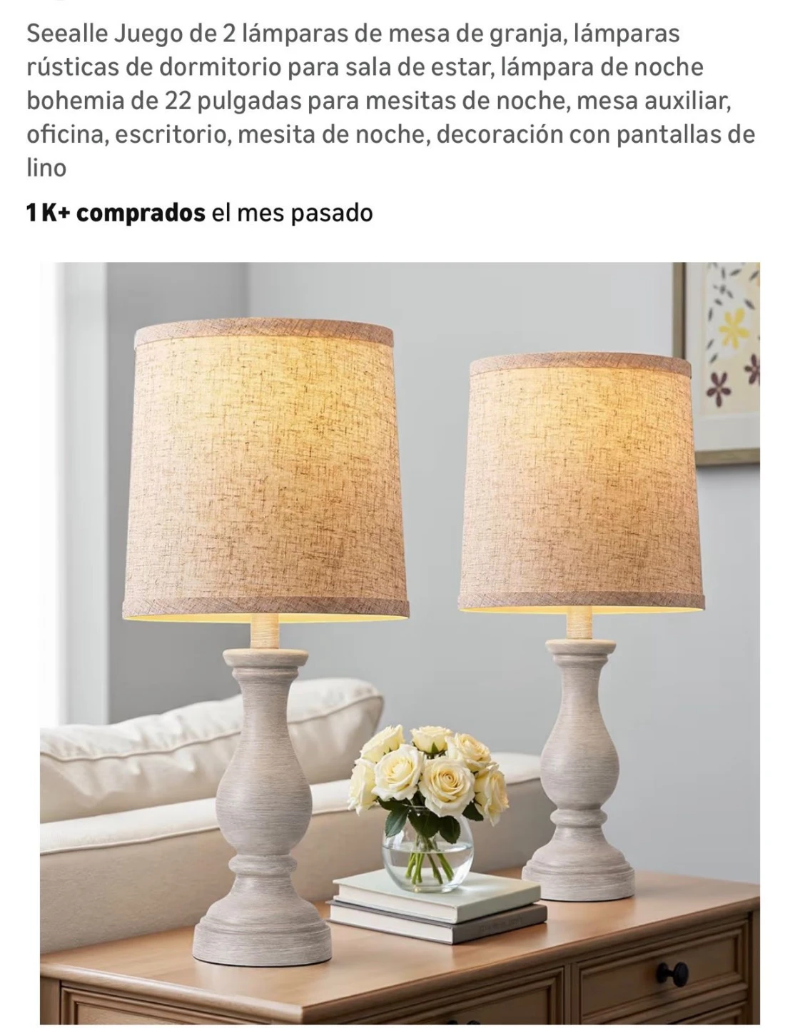 Rustic Table Lamp with Linen Shade