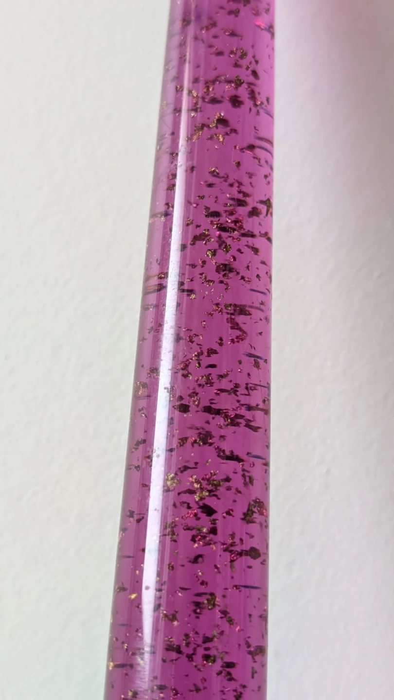 Clear Silver Fleck Lucite candlestick.Pink Gold Candlestick - photo 3