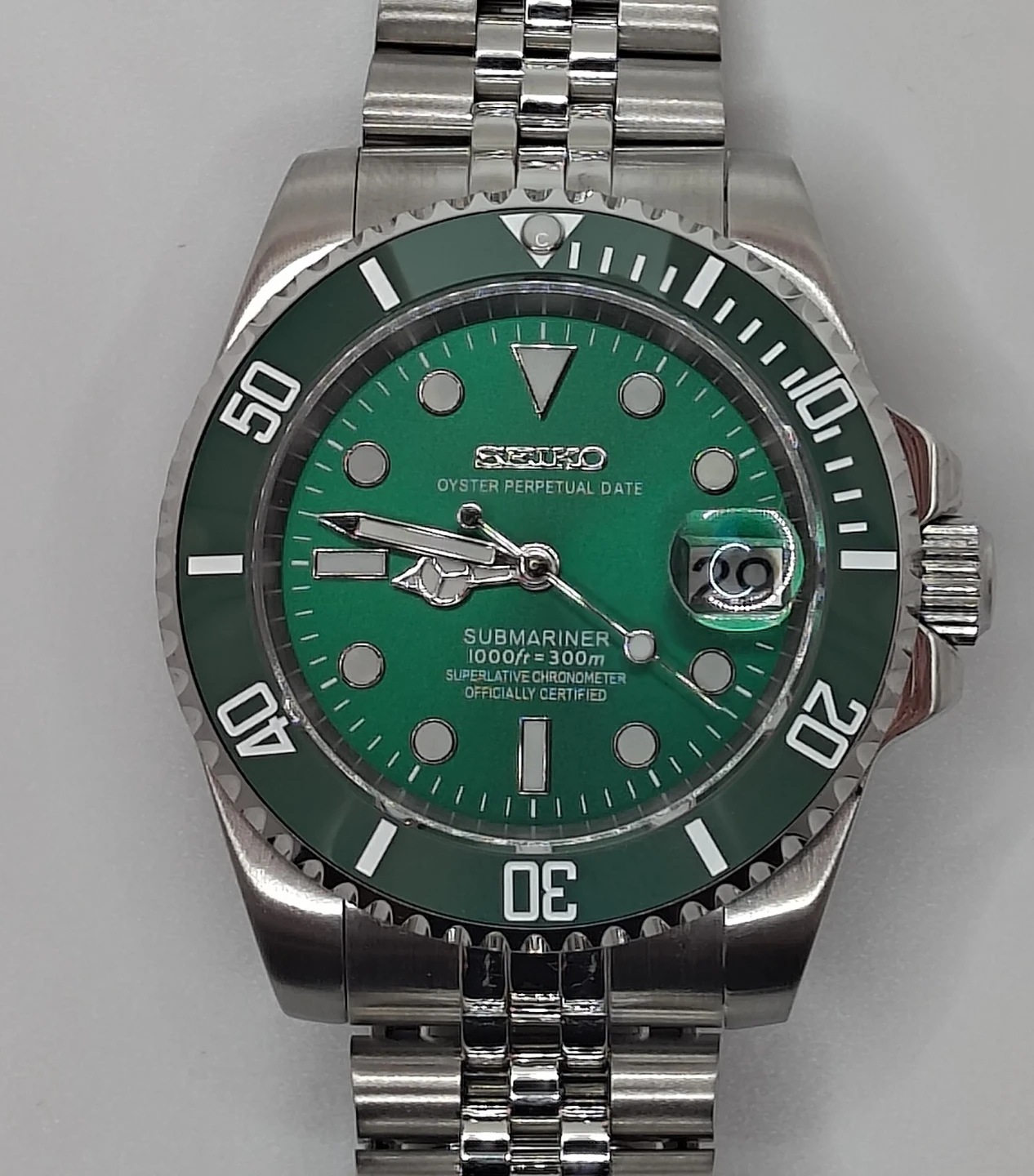 MOD Seiko Sub Automatic Green Dial Watch