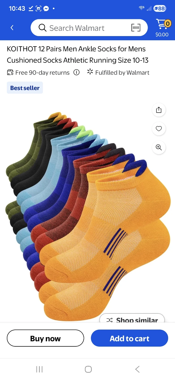 New  12 Pairs Men's Athletic Ankle Socks Size 10-13 great buy