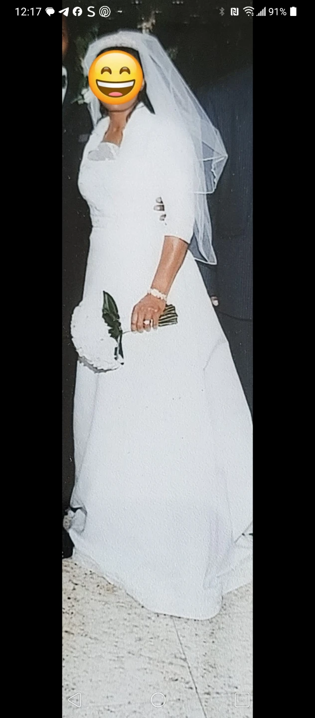 White wedding dress with veil