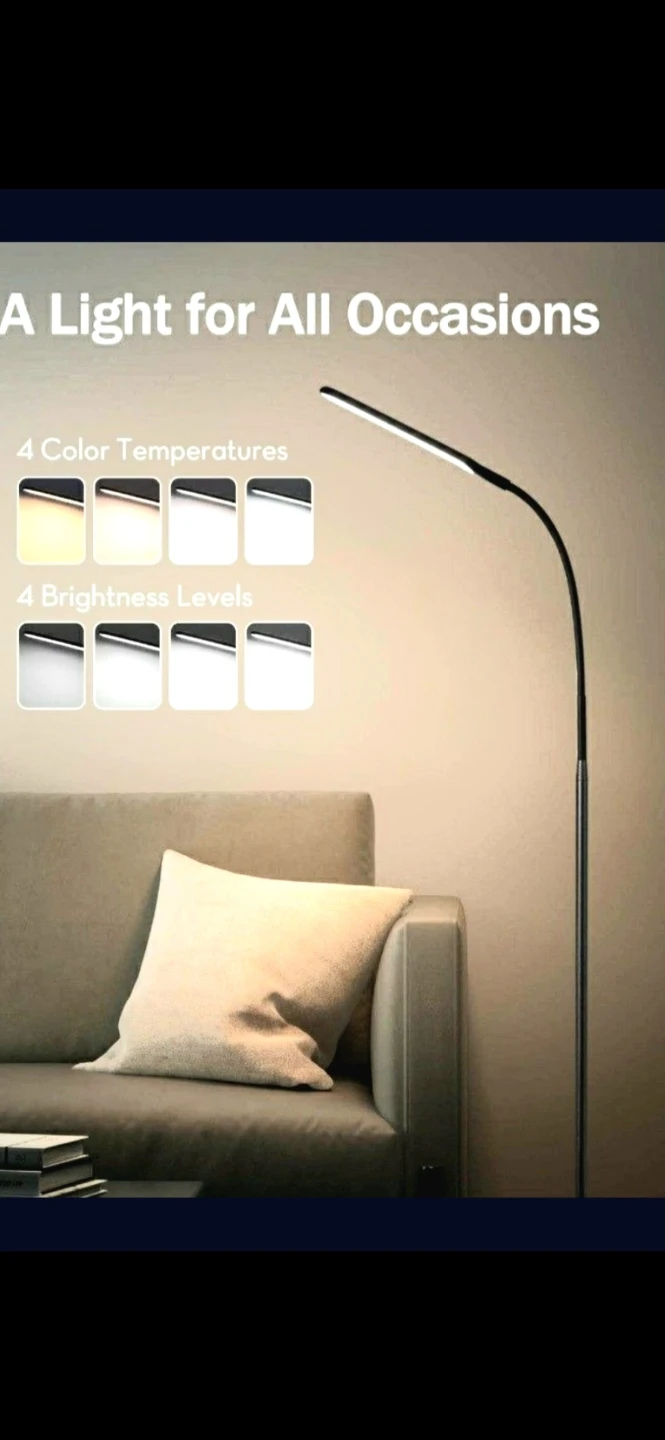 Adjustable Floor Lamp - 4 Color Temps, 4 Brightness Levels 🌱