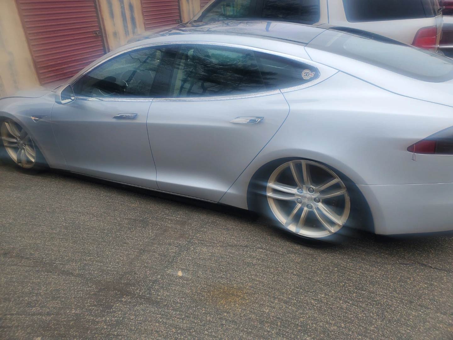 Silver Tesla Model S