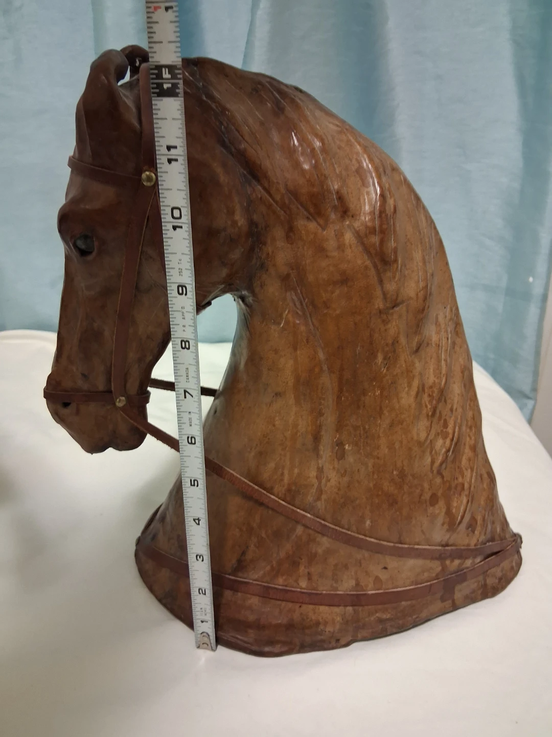 Vintage Leather Horse Head Bust with Matching Figure - photo 5