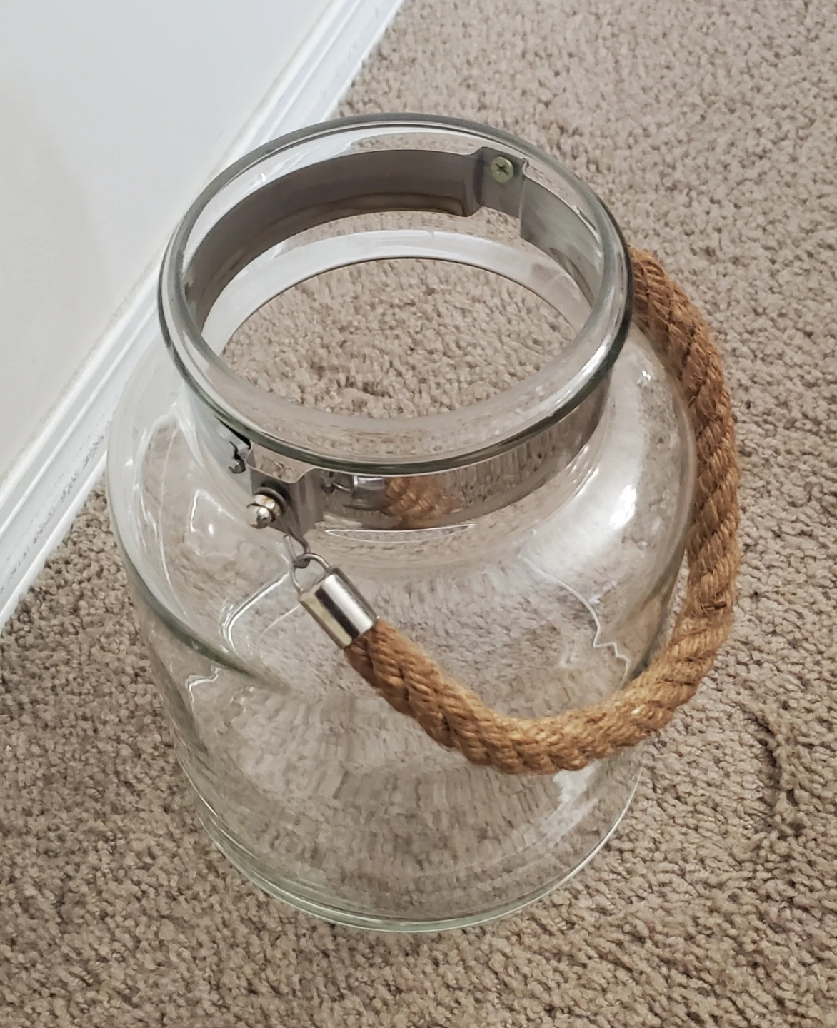 Glass Lantern with Rope Handle - photo 2