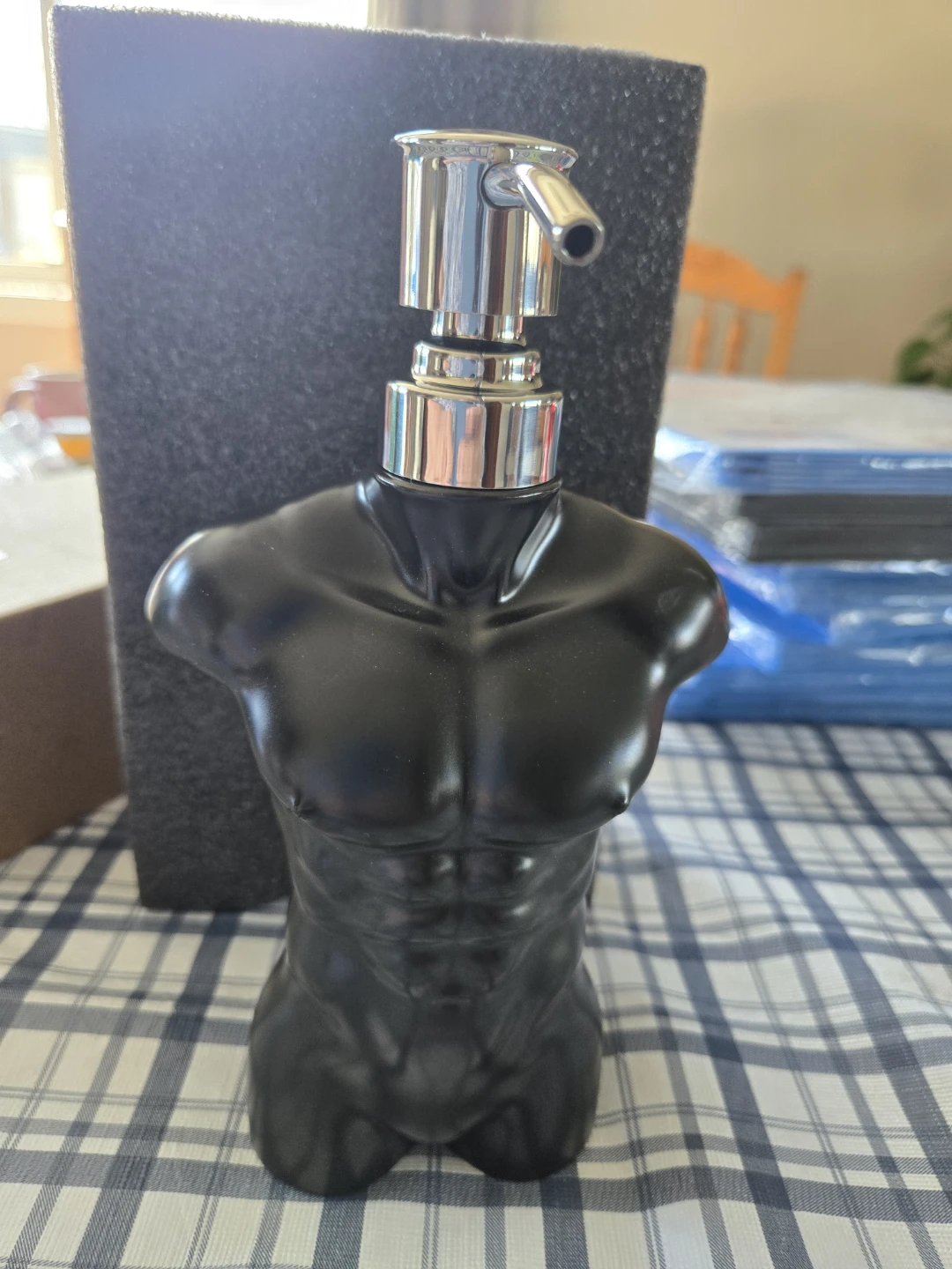 Black Ceramic Torso Soap Dispenser
