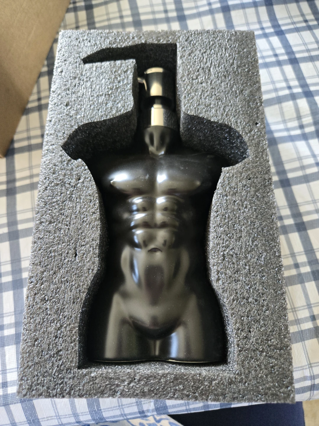 Black Ceramic Torso Soap Dispenser - photo 3