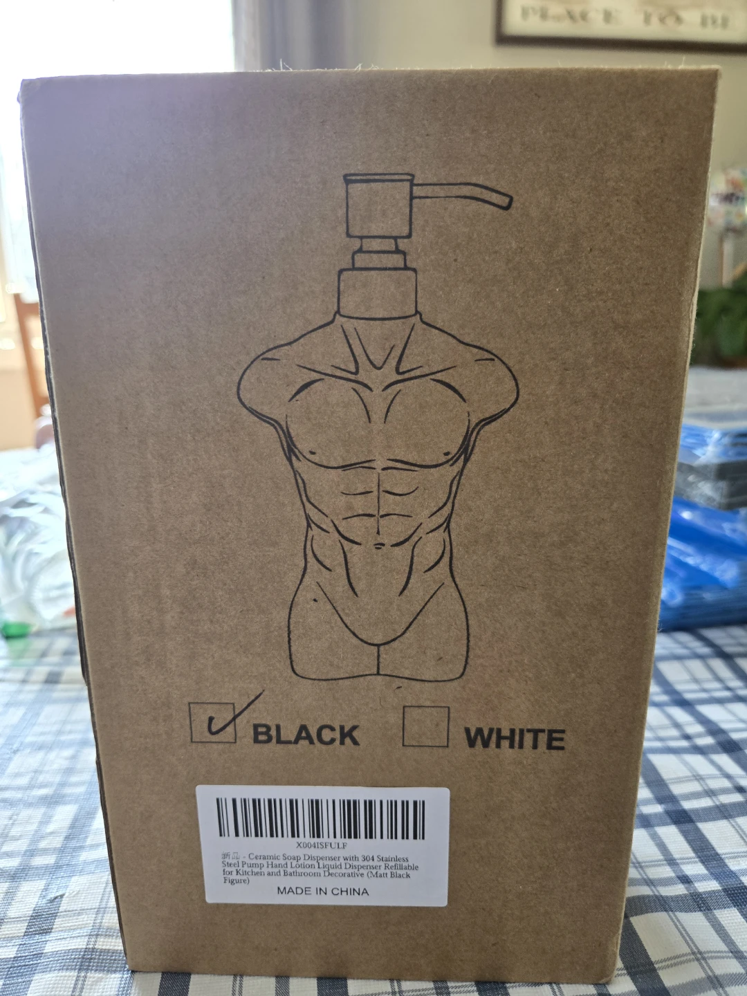 Black Ceramic Torso Soap Dispenser - photo 5