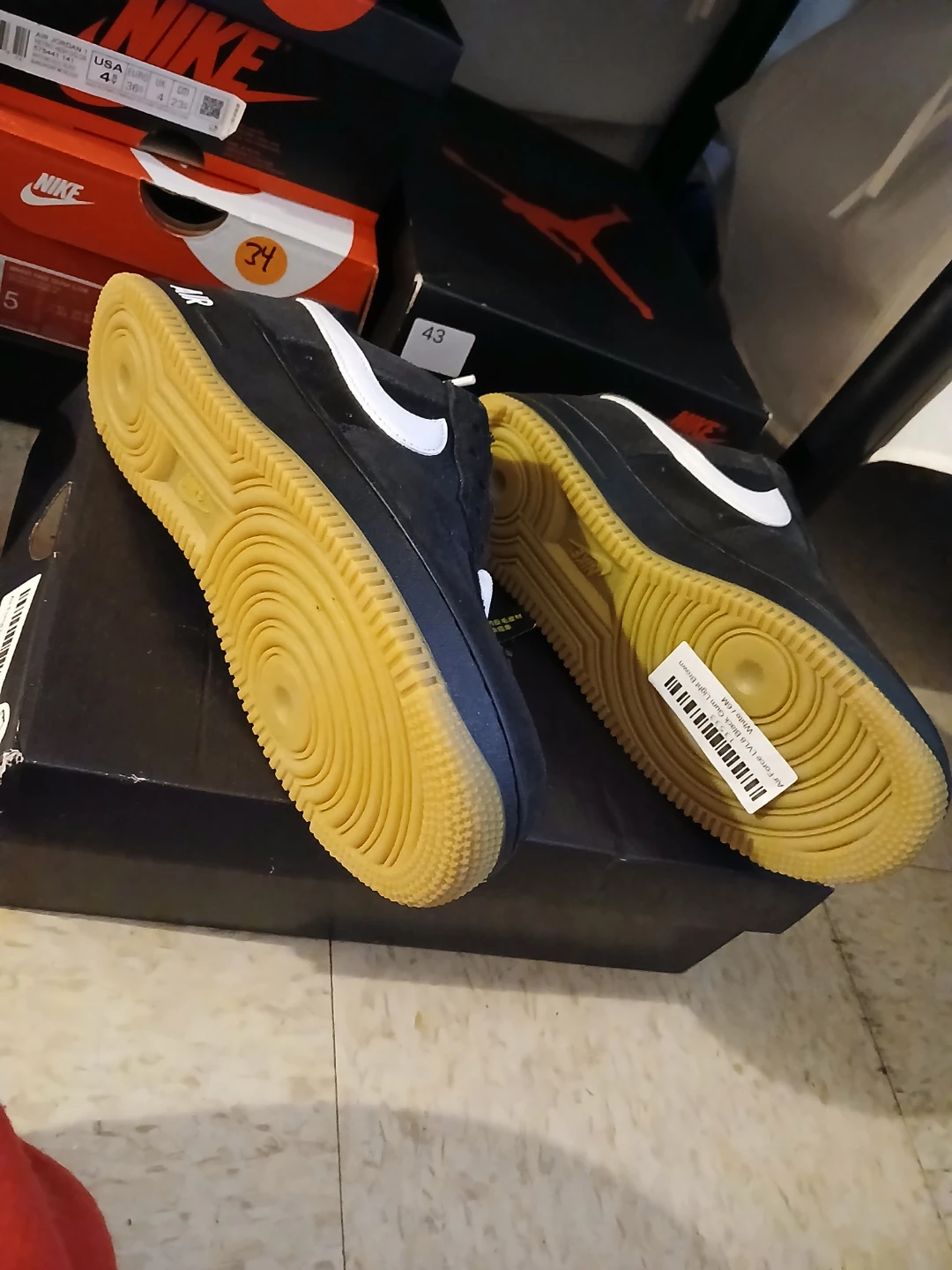 Nike Air Force 1 Black Gum Sole Sneakers - photo 2
