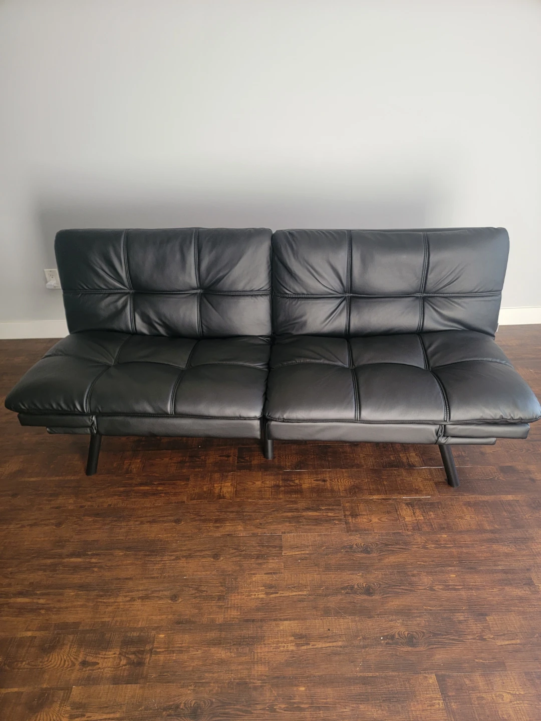 Black Faux Leather Futon Sofa Bed