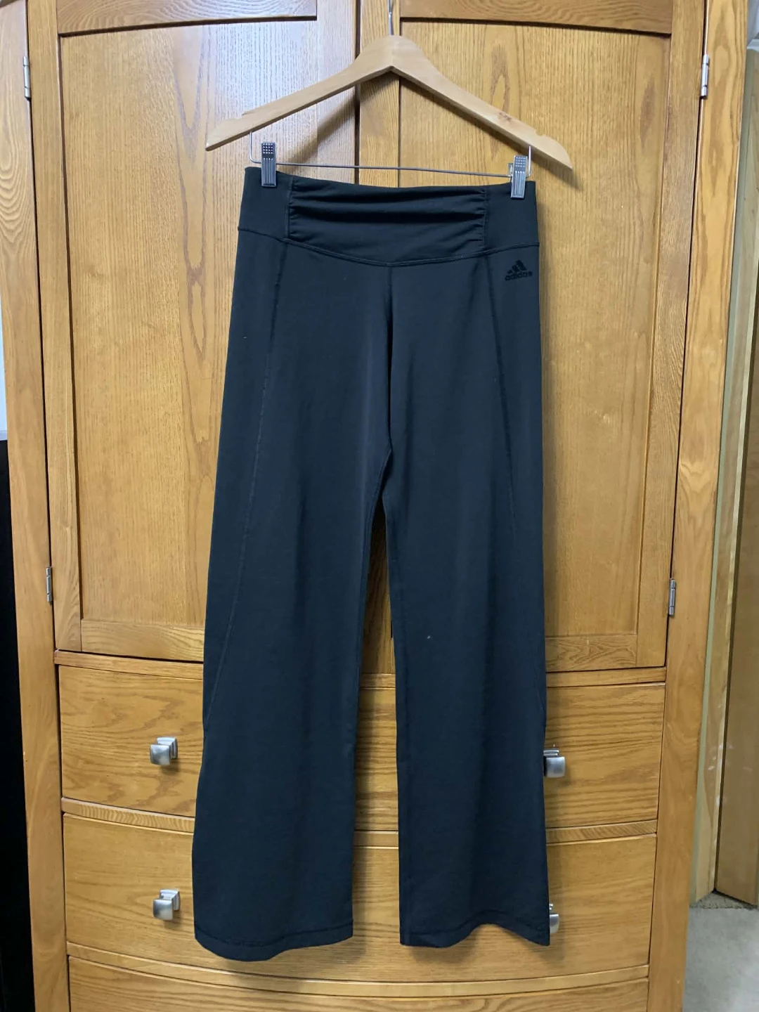 Adidas Black Wide Leg Athletic Pants Size S/P - photo 3