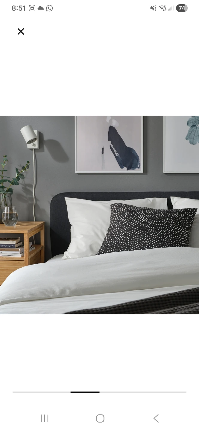 IKEA BJÖRKGRÄMAL Cushion Cover - Black/White 50x50 cm - photo 3