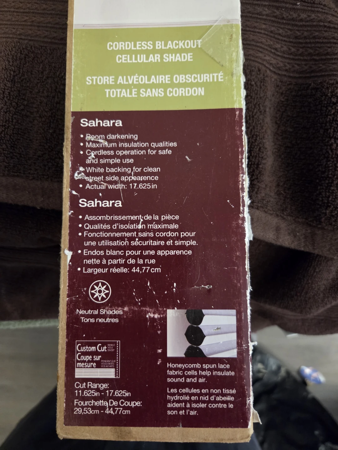 Cordless Blackout Cellular Shade 18in x 72in - photo 3