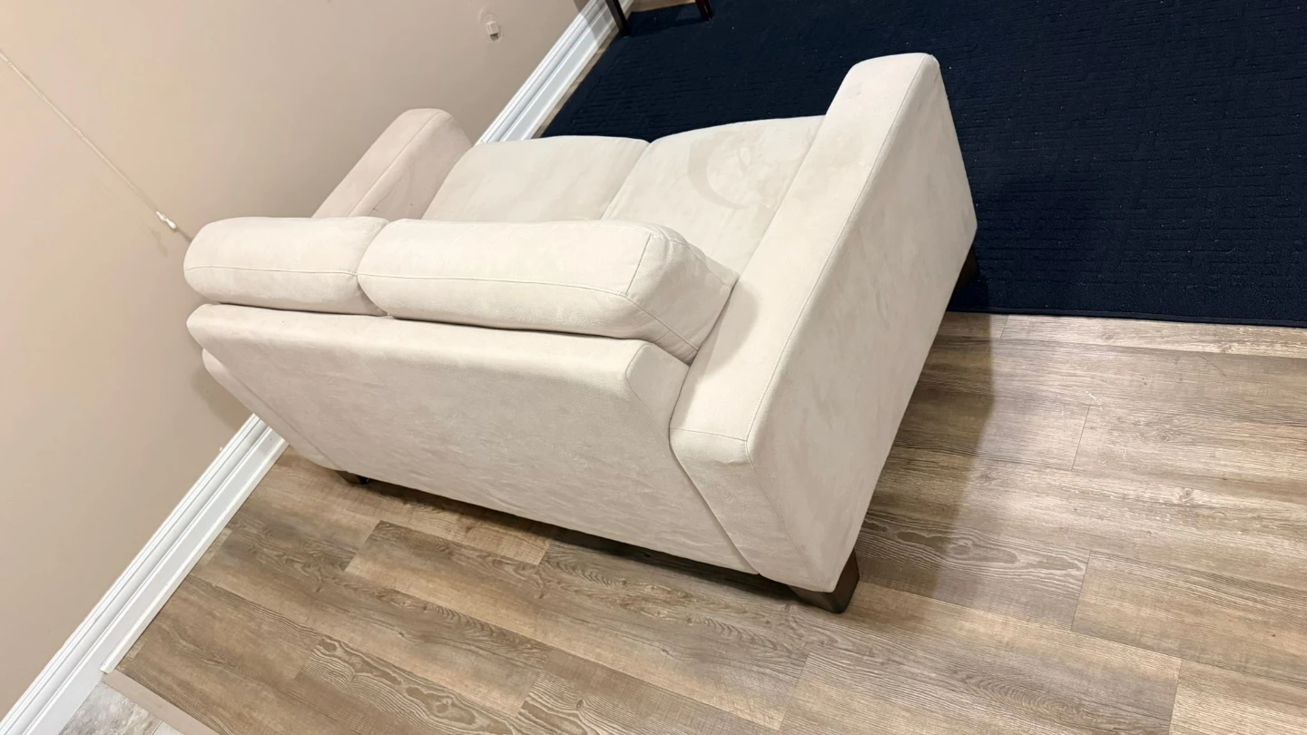 Cream Suede Loveseat Sofa - photo 4