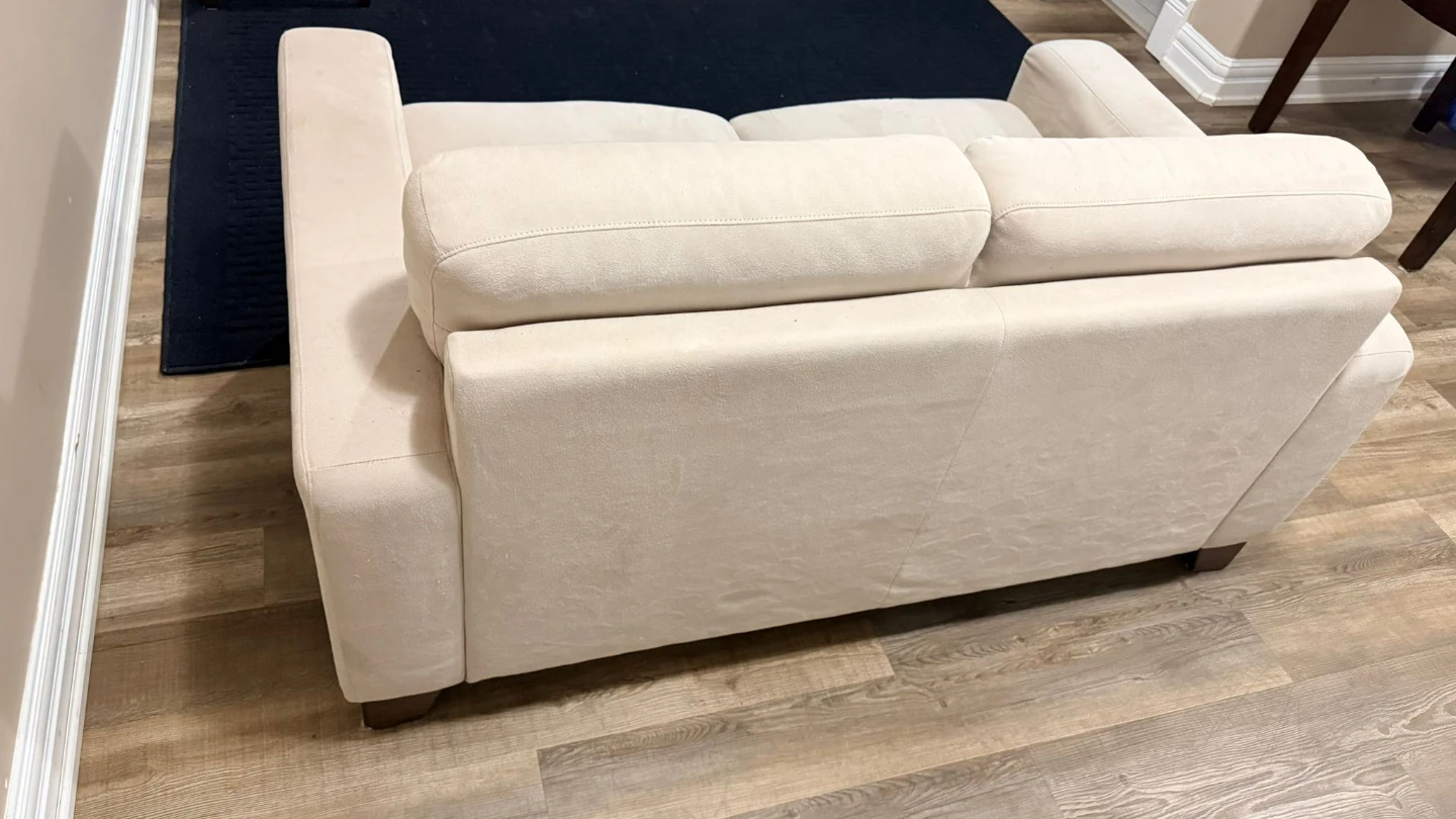 Cream Suede Loveseat Sofa - photo 5