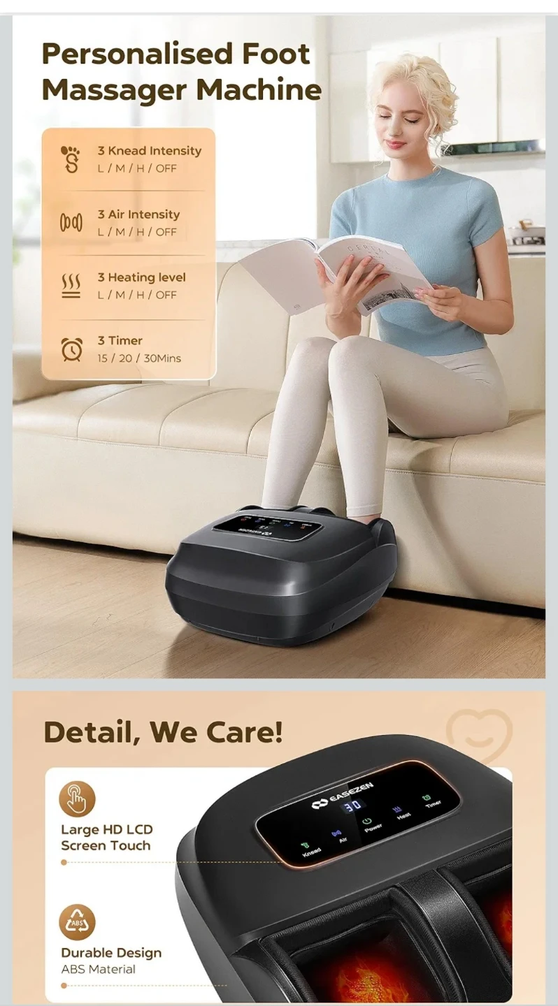 EaseZen Foot Massager Machine with Heat and Remote - photo 2