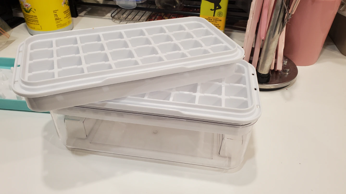 Ice Cube Tray Set with Storage Bin