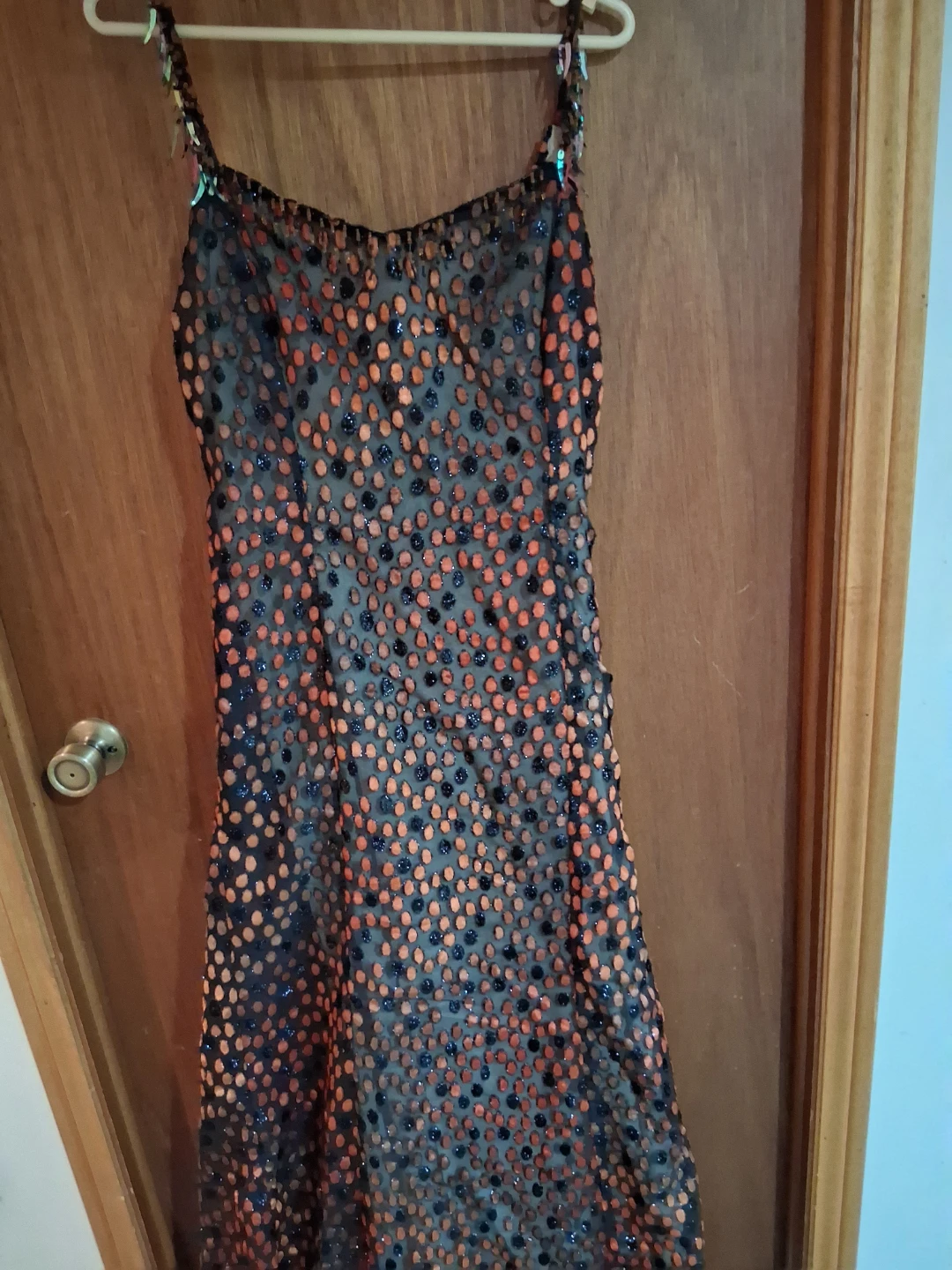 Black and Orange Polka Dot Maxi Dress - photo 4
