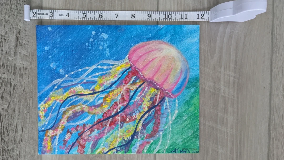 Hand-Painted Rainbow Jellyfish Painting 🌱 - photo 2