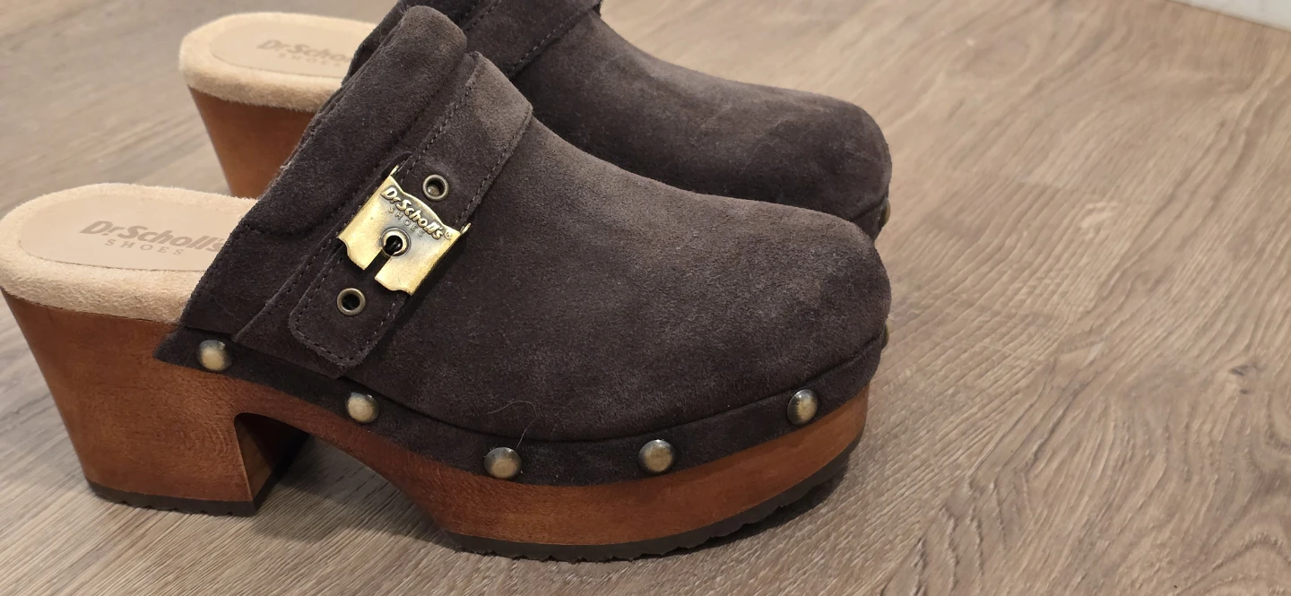 Dr. Scholl's Brown Suede Clogs
