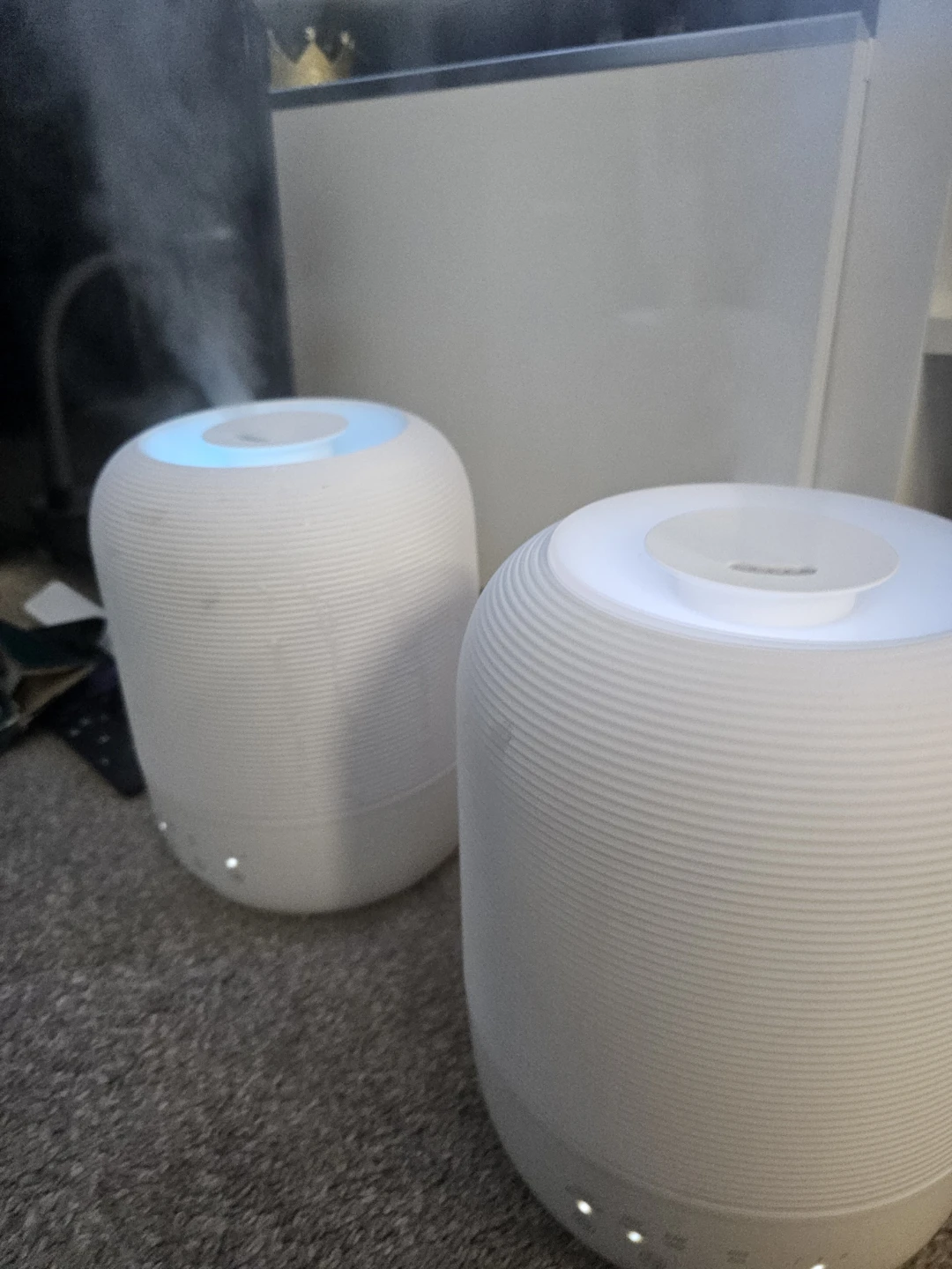 2 x White Humidifiers/Diffusers with LED Lights