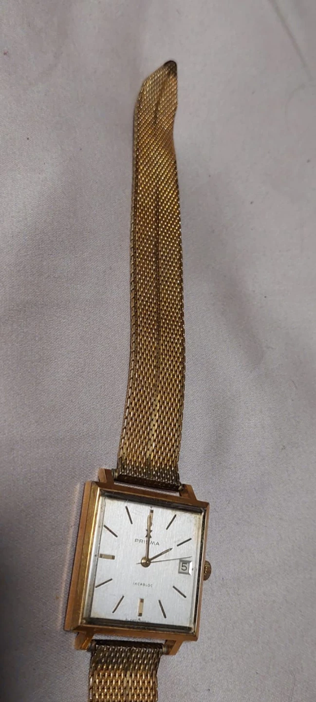 Vintage PRISMA Square Gold Tone Watch - photo 4
