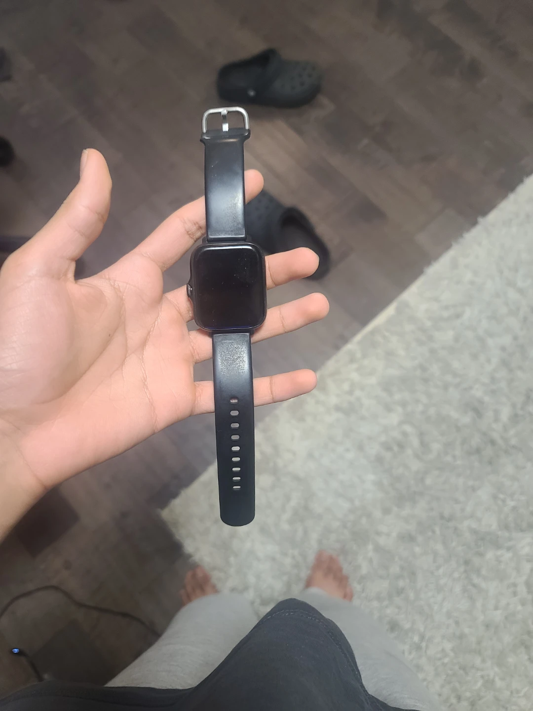 Black Smartwatch with Charger