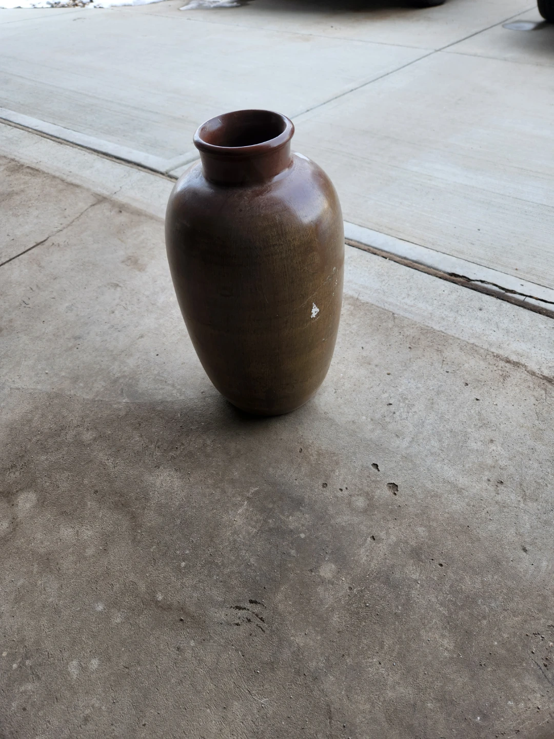 Large Brown Ceramic Vase