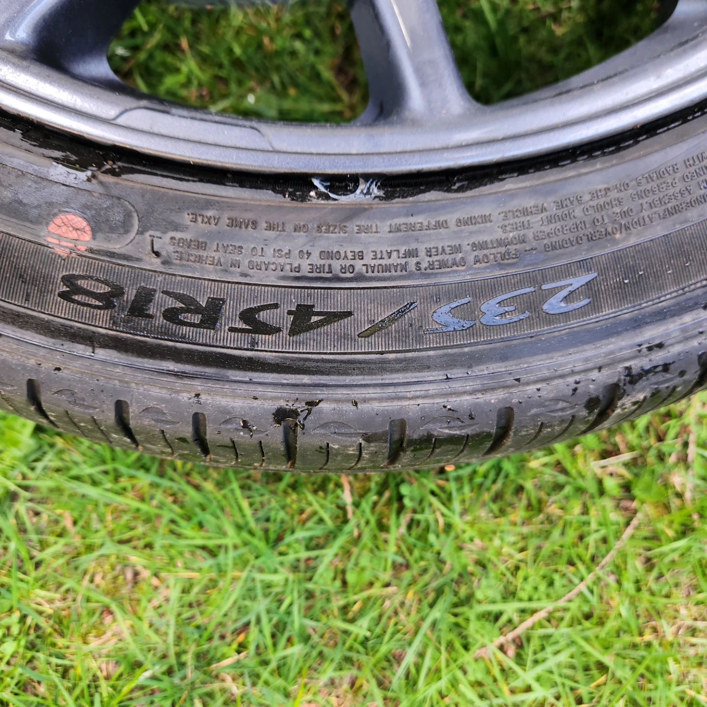 Used Tesla Michelin 235/45R18 98W Extra Load Tire - photo 2