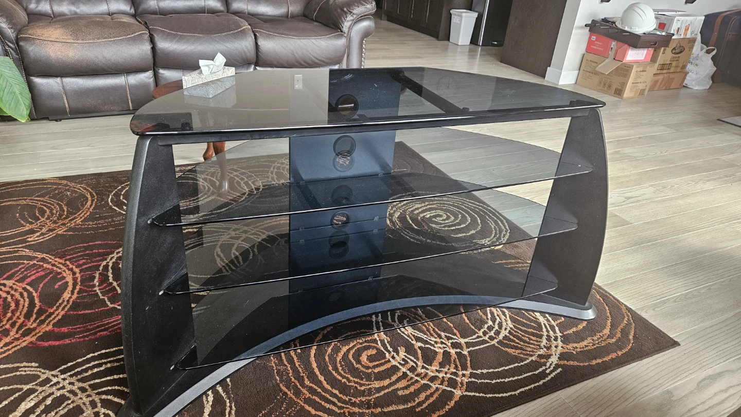 Black Glass TV Stand -TV Stand for TVs up to 50"