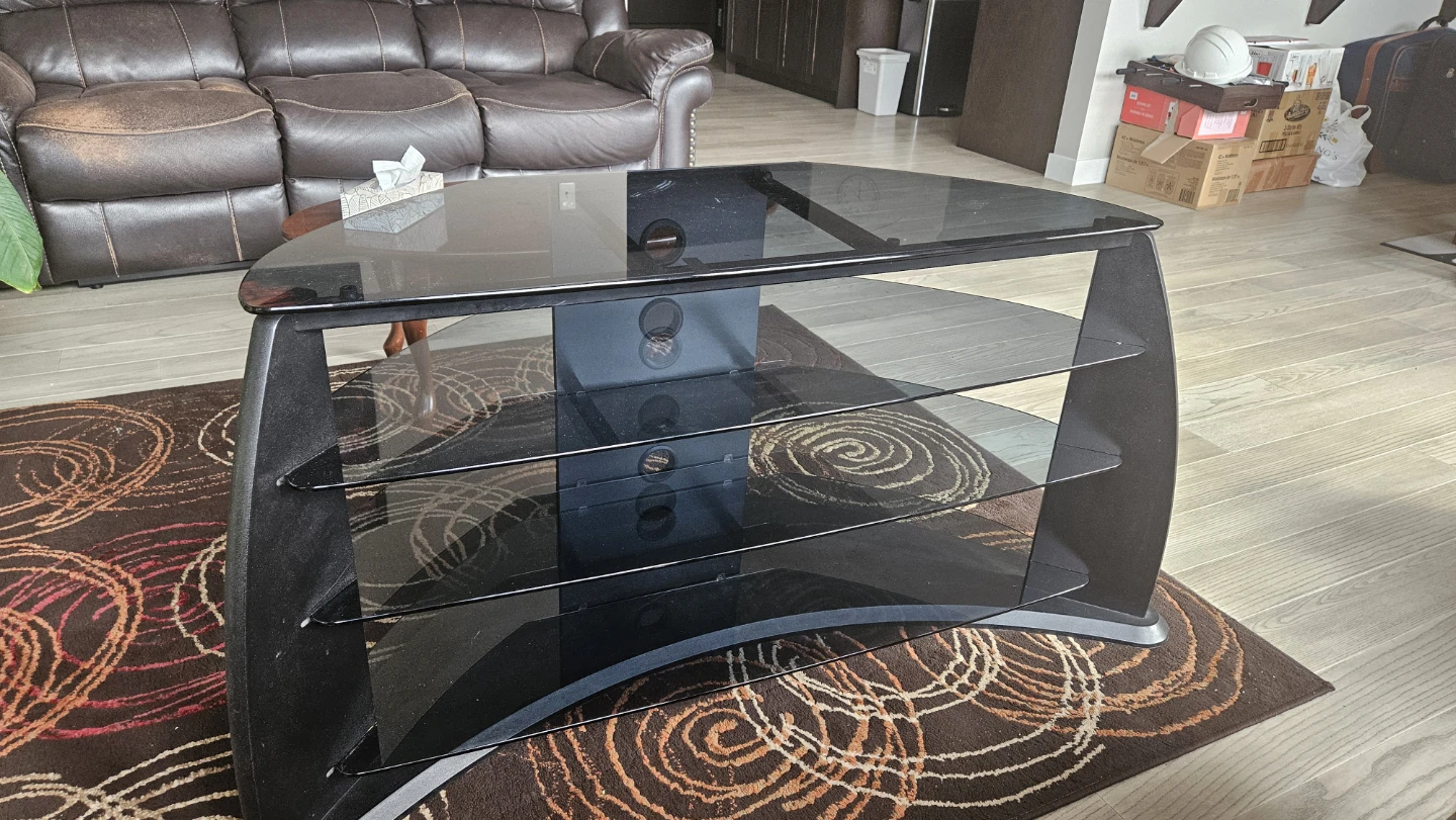 Black Glass TV Stand -TV Stand for TVs up to 50" - photo 2