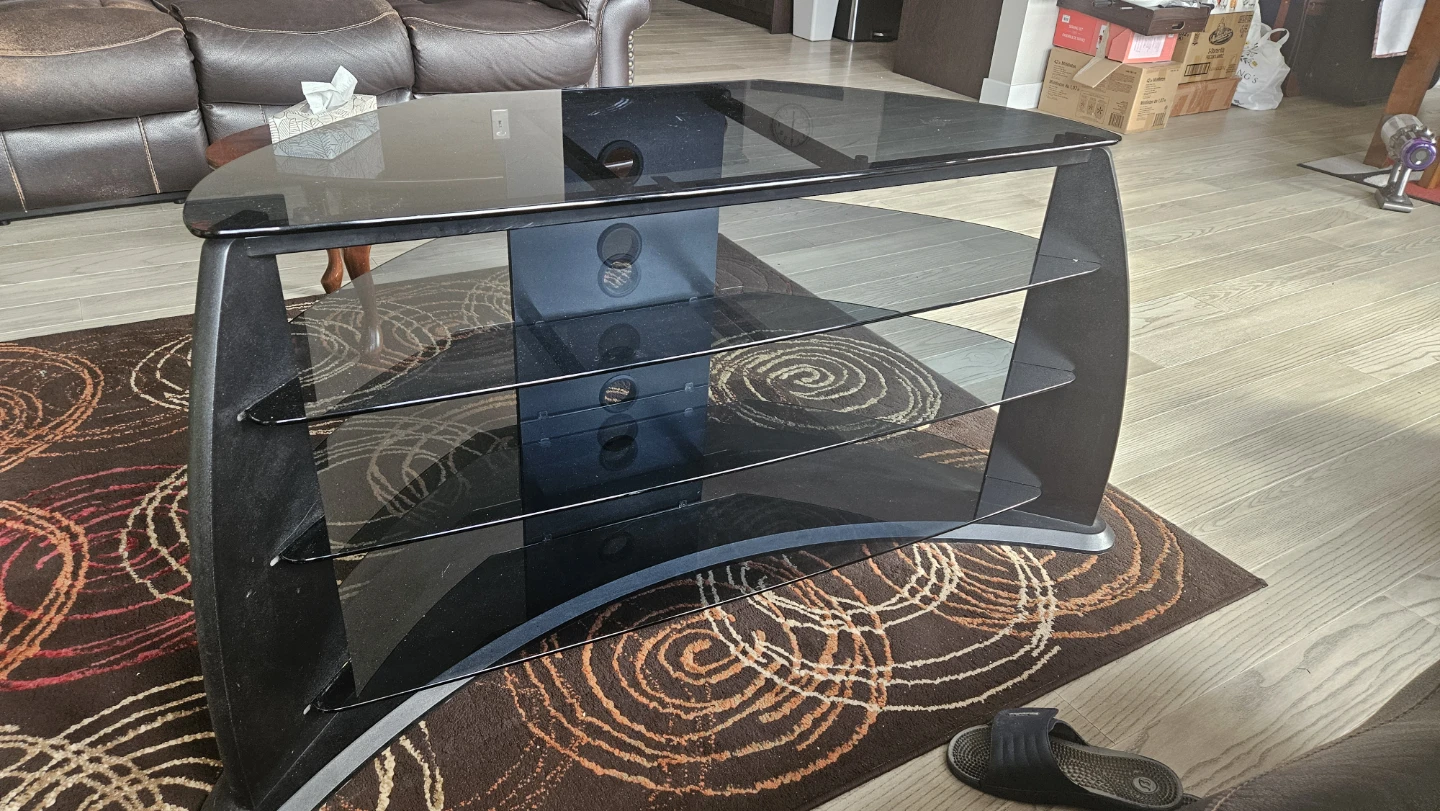 Black Glass TV Stand -TV Stand for TVs up to 50" - photo 3