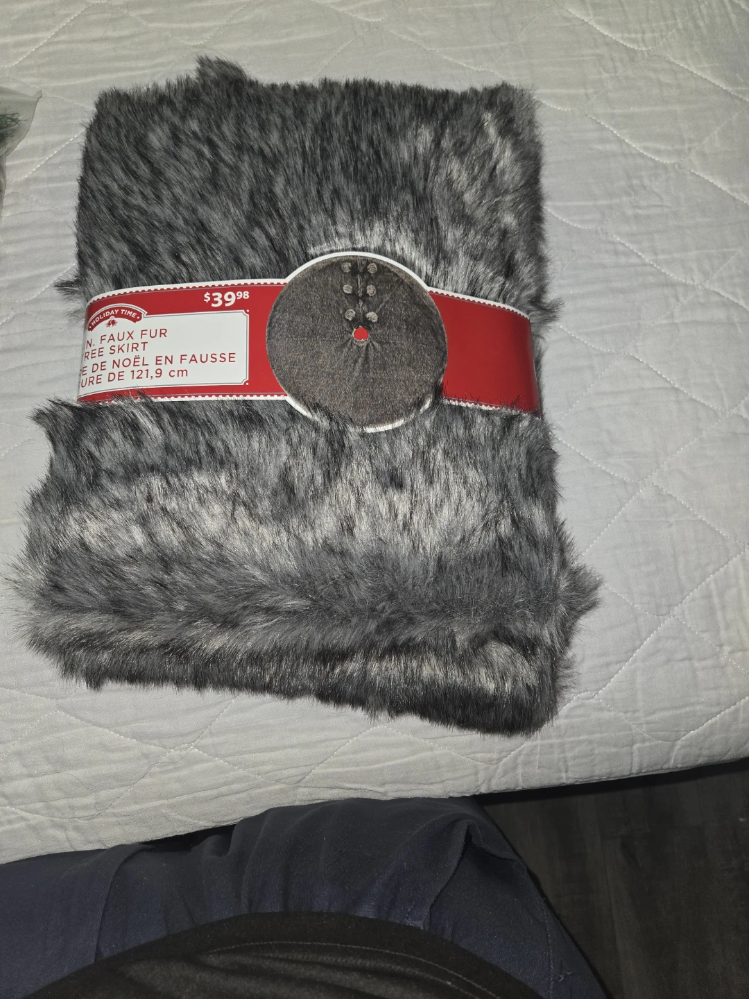Holiday Time Faux Fur Tree Skirt