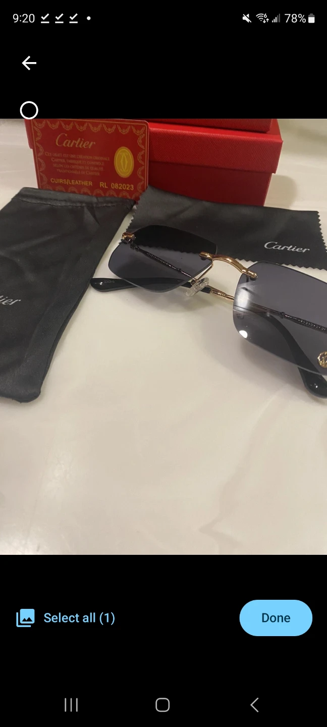 Cartier black lens glasses with Case