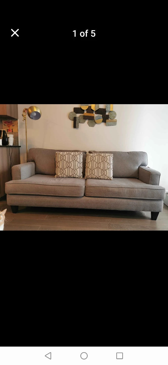Grey Fabric Sofa with matching chairs - photo 4