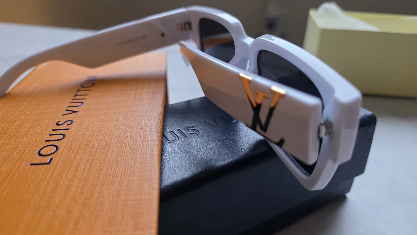 Louis Vuitton White Sunglasses with Gold Accents - photo 2