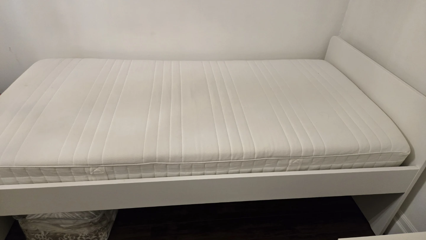 IKEA SLÄKT Bed Frame with Slatted Base, White, Twin - photo 3
