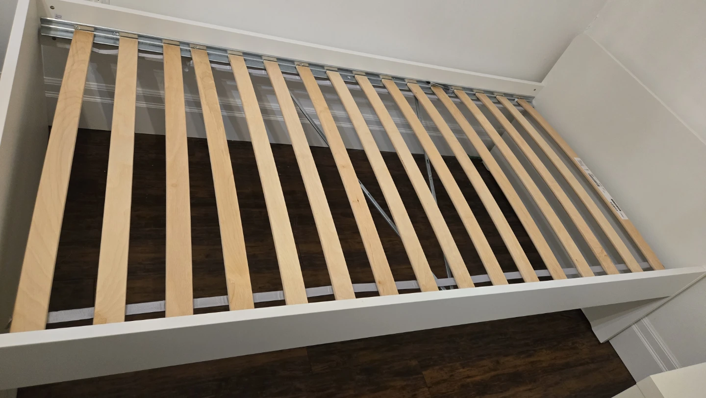 IKEA SLÄKT Bed Frame with Slatted Base, White, Twin - photo 4