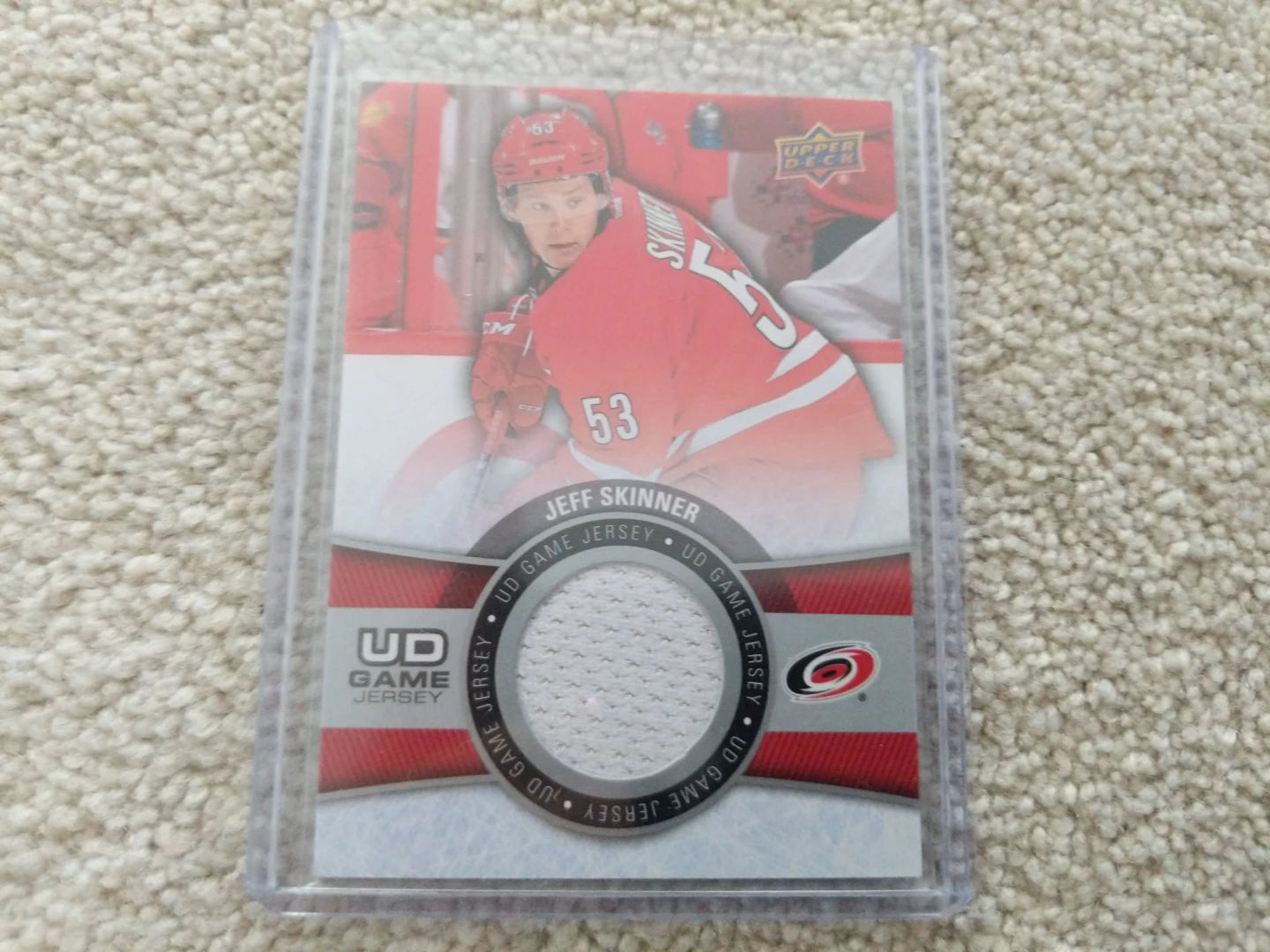 Jeff Skinner UD Game Jersey Hockey Card