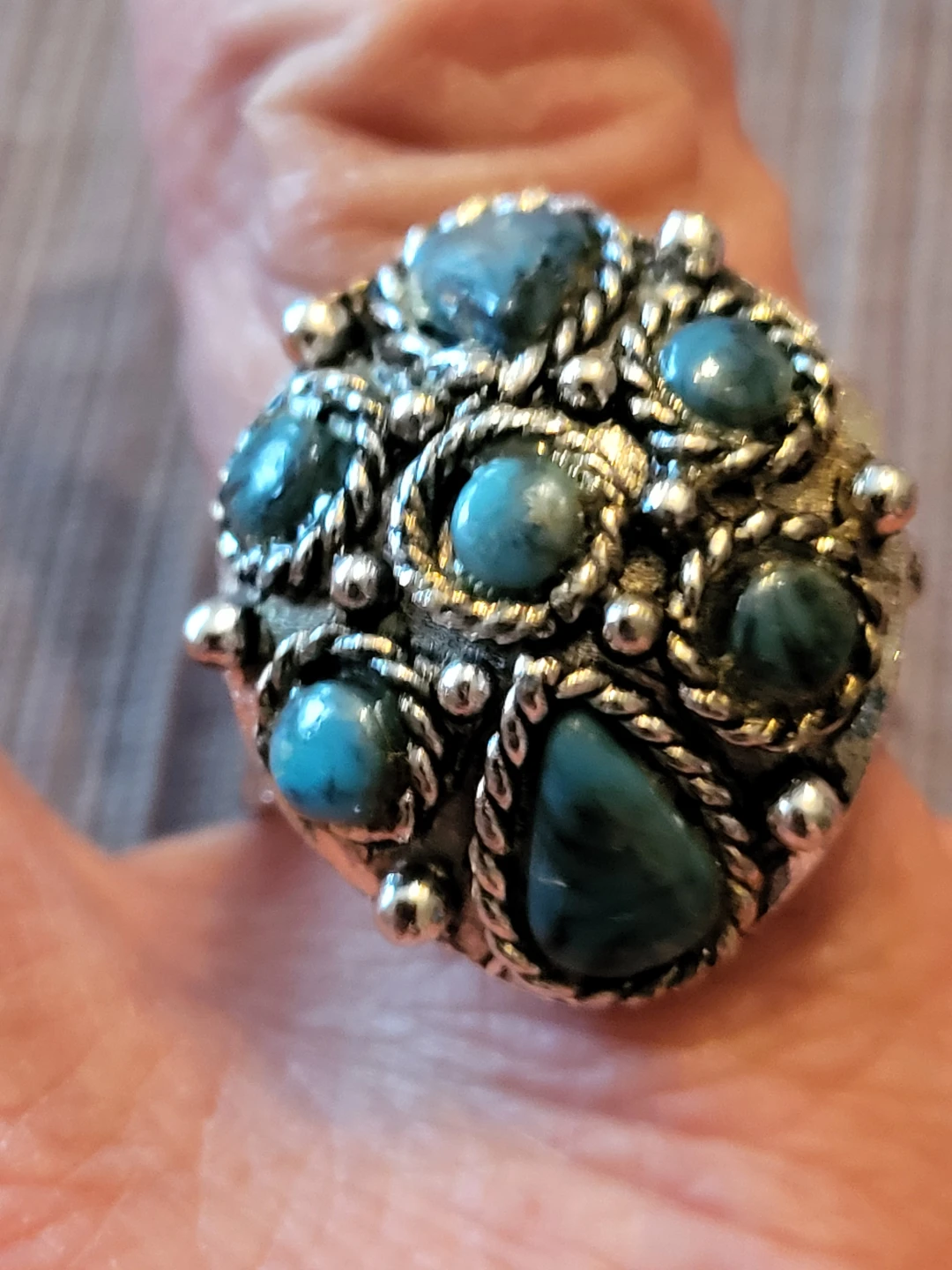 Statement Ring with Turquoise-like Stones