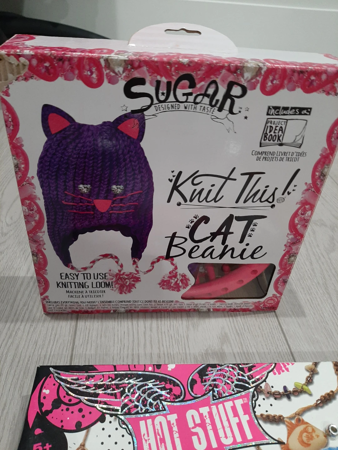 Sugar "Knit This!" Cat Beanie Knitting Kit and a lot of beads - photo 5