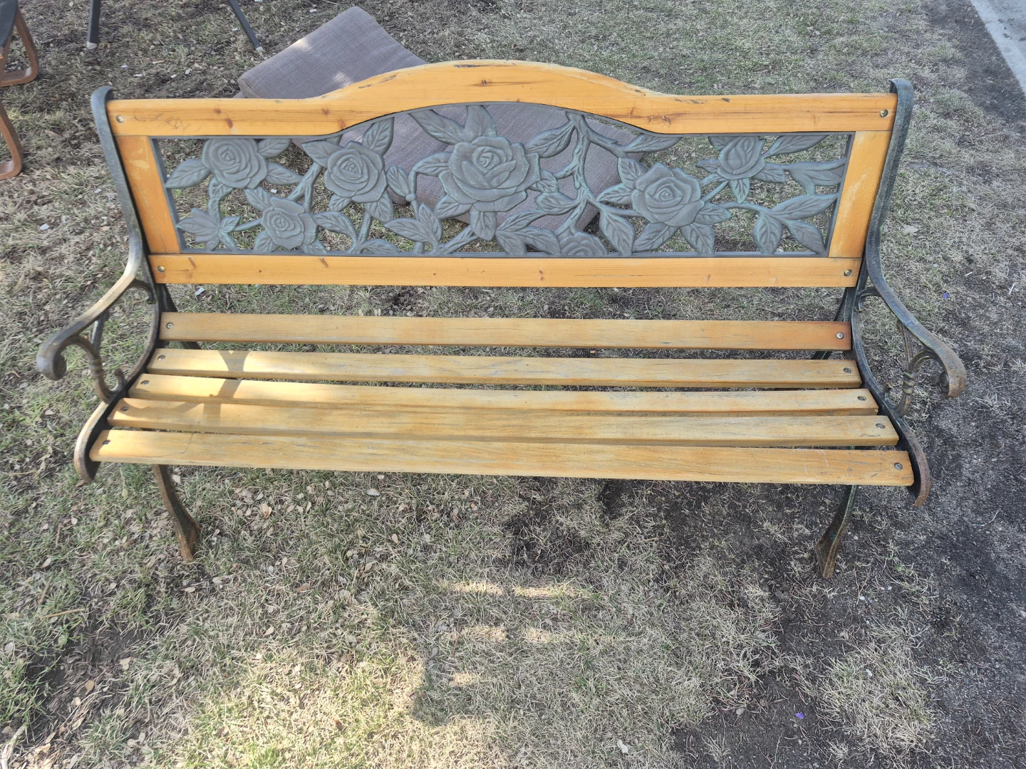 Wooden and Metal Garden Bench