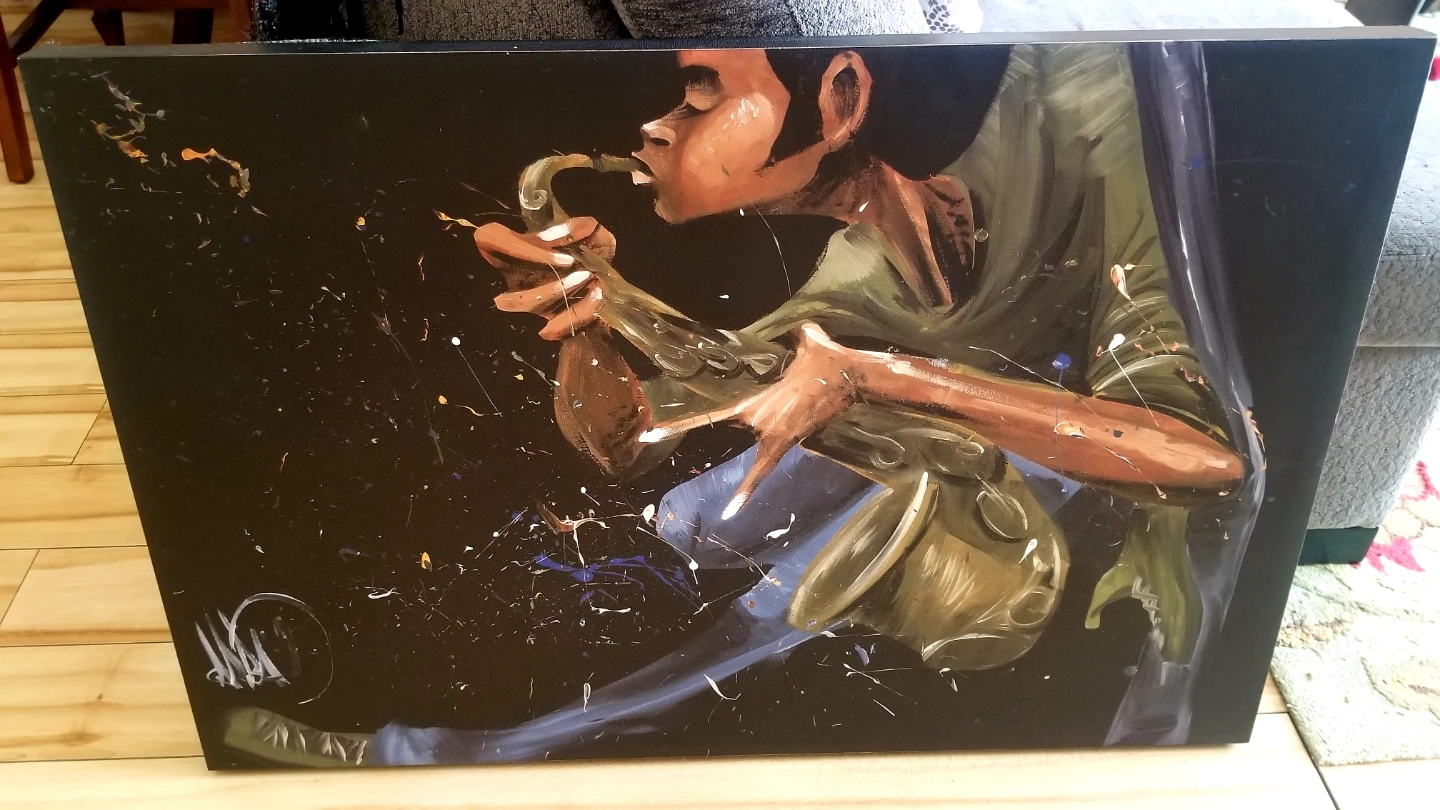 Jazz Saxophone Player Painting